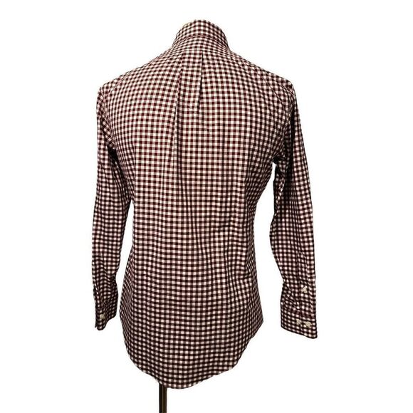 Brooks‎ Brothers Long Sleeve Dress Shirt Non Iron Purple Gingham Size Small - Picture 3 of 8